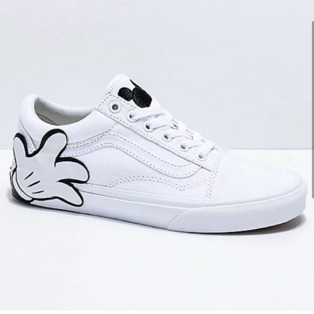 Vans Old Skool White Disney Mickey Mouse Hand Size 8